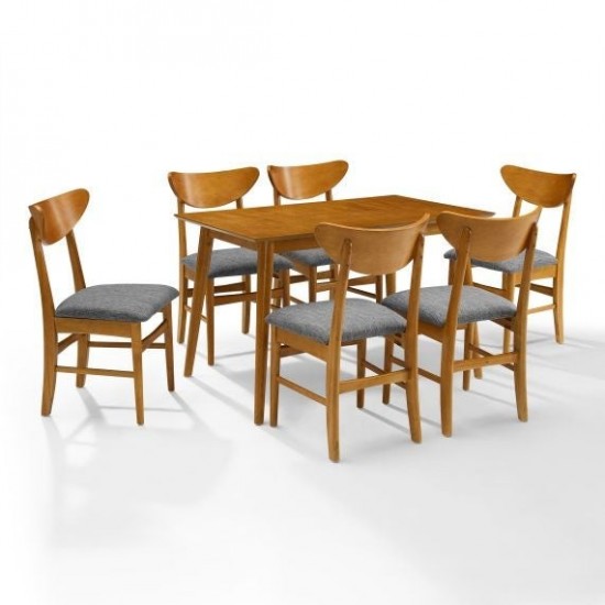Landon 7Pc Dining Set Acorn - Table, 6 Wood Chairs