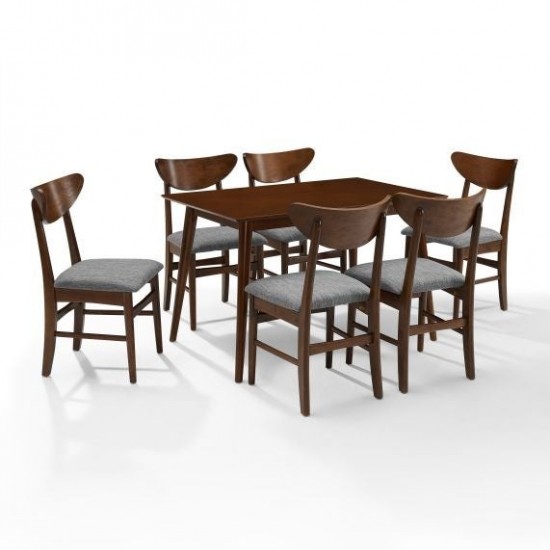 Landon 7Pc Dining Set Mahogany - Table, 6 Wood Chairs