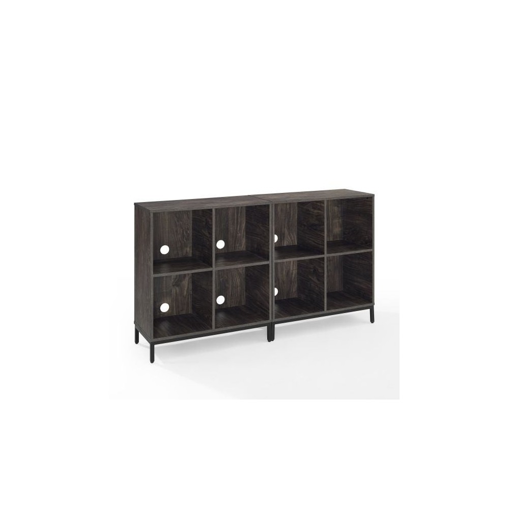 Jacobsen 2Pc Record Storage Cube Bookcase Set- 2 Bookcases