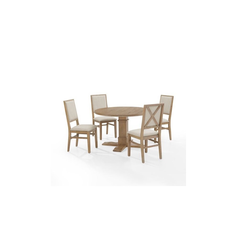 Joanna 5Pc Round Dining Set - Round Table & 4 Upholstered Back Chairs