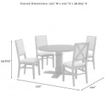 Joanna 5Pc Round Dining Set - Round Table & 4 Upholstered Back Chairs