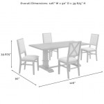 Joanna 5Pc Dining Set Rustic Brown /Creme - Table & 4 Upholstered Back Chairs