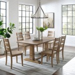 Joanna 7Pc Dining Set Rustic Brown - Table & 6 Ladder Back Chairs