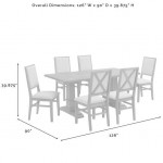 Joanna 7Pc Dining Set Rustic Brown /Creme - Table & 6 Upholstered Back Chairs