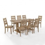 Joanna 9Pc Dining Set Rustic Brown - Table & 8 Ladder Back Chairs