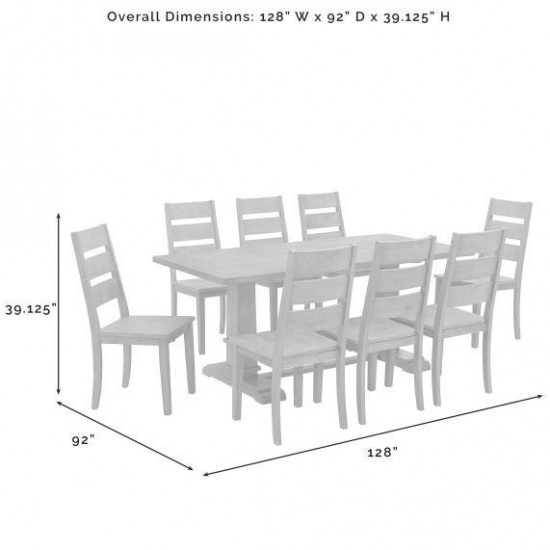 Joanna 9Pc Dining Set Rustic Brown - Table & 8 Ladder Back Chairs