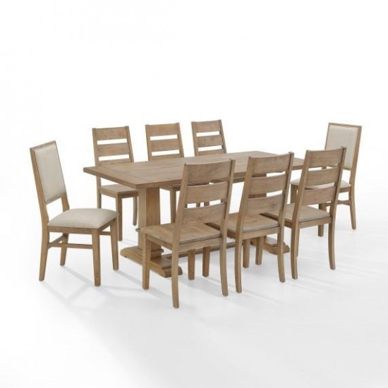 Joanna 9Pc Dining Set - Table, 6 Ladder Back Chairs, 2 Upholstered Back Chairs