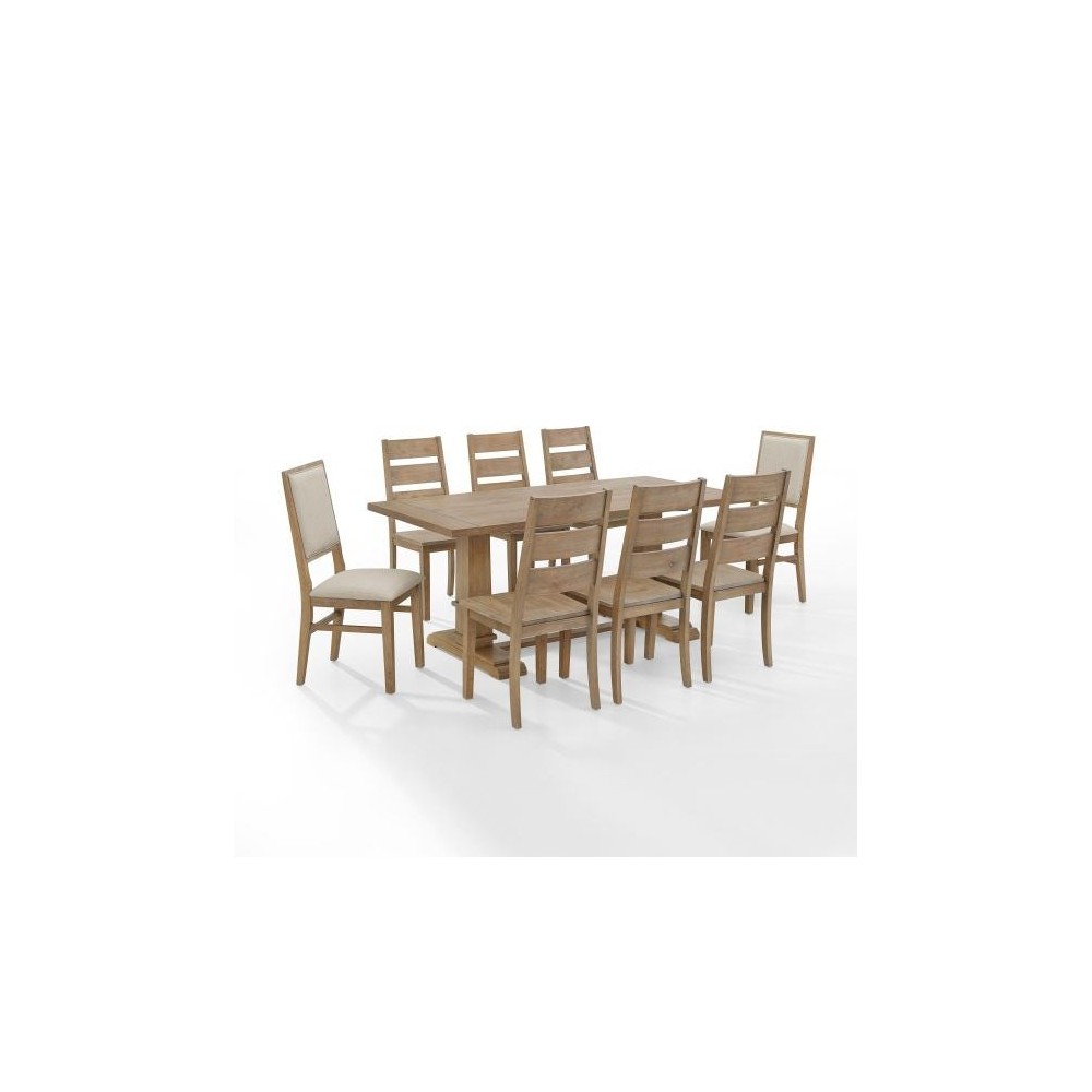 Joanna 9Pc Dining Set - Table, 6 Ladder Back Chairs, 2 Upholstered Back Chairs