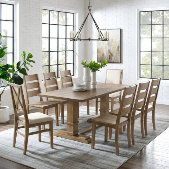 Joanna 9Pc Dining Set - Table, 6 Ladder Back Chairs, 2 Upholstered Back Chairs