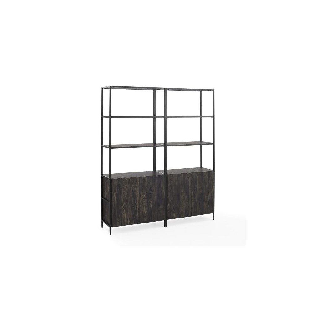 Jacobsen 2Pc Etagere Set Brown Ash/Matte Black - 2 Large Etageres