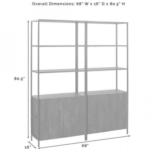 Jacobsen 2Pc Etagere Set Brown Ash/Matte Black - 2 Large Etageres