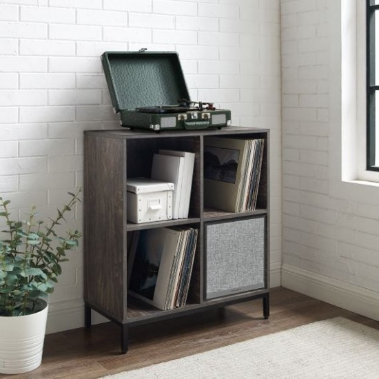 Jacobsen Record Storage Cube Bookcase With Speaker- Bookcase & Speaker