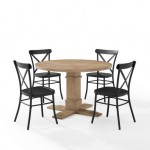 Joanna 5Pc Round Dining Set W/Camille Chairs- Table & 4 Chairs