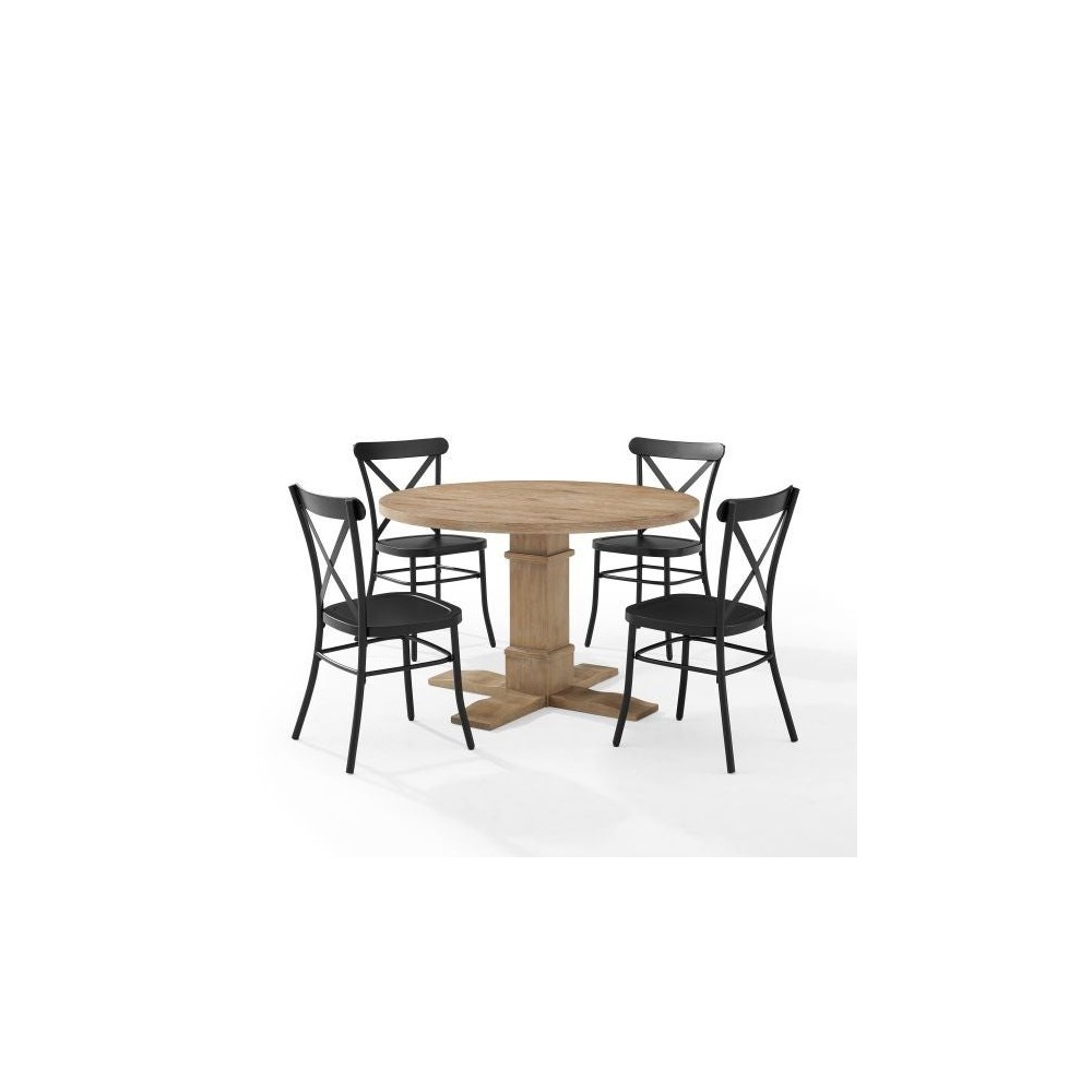 Joanna 5Pc Round Dining Set W/Camille Chairs- Table & 4 Chairs