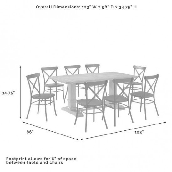 Joanna 9Pc Dining Set W/Camille Chairs- Table & 8 Chairs