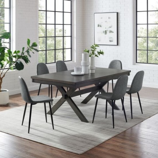 Hayden 7Pc Dining Set W/Weston Chairs Distressed Gray /Slate - Table & 6 Chairs