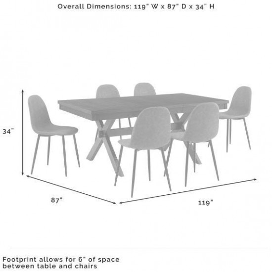 Hayden 7Pc Dining Set W/Weston Chairs Distressed Gray /Slate - Table & 6 Chairs