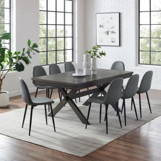Hayden 9Pc Dining Set W/Weston Chairs Distressed Gray /Slate - Table & 8 Chairs