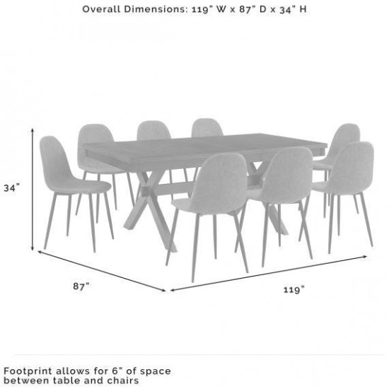 Hayden 9Pc Dining Set W/Weston Chairs Distressed Gray /Slate - Table & 8 Chairs