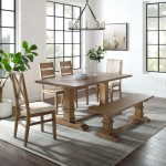 Joanna 6Pc Dining Set (Table, Bench, 2 Ladder Back Chairs, 2 Upholstered Chairs)