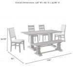 Joanna 6Pc Dining Set (Table, Bench, 2 Ladder Back Chairs, 2 Upholstered Chairs)