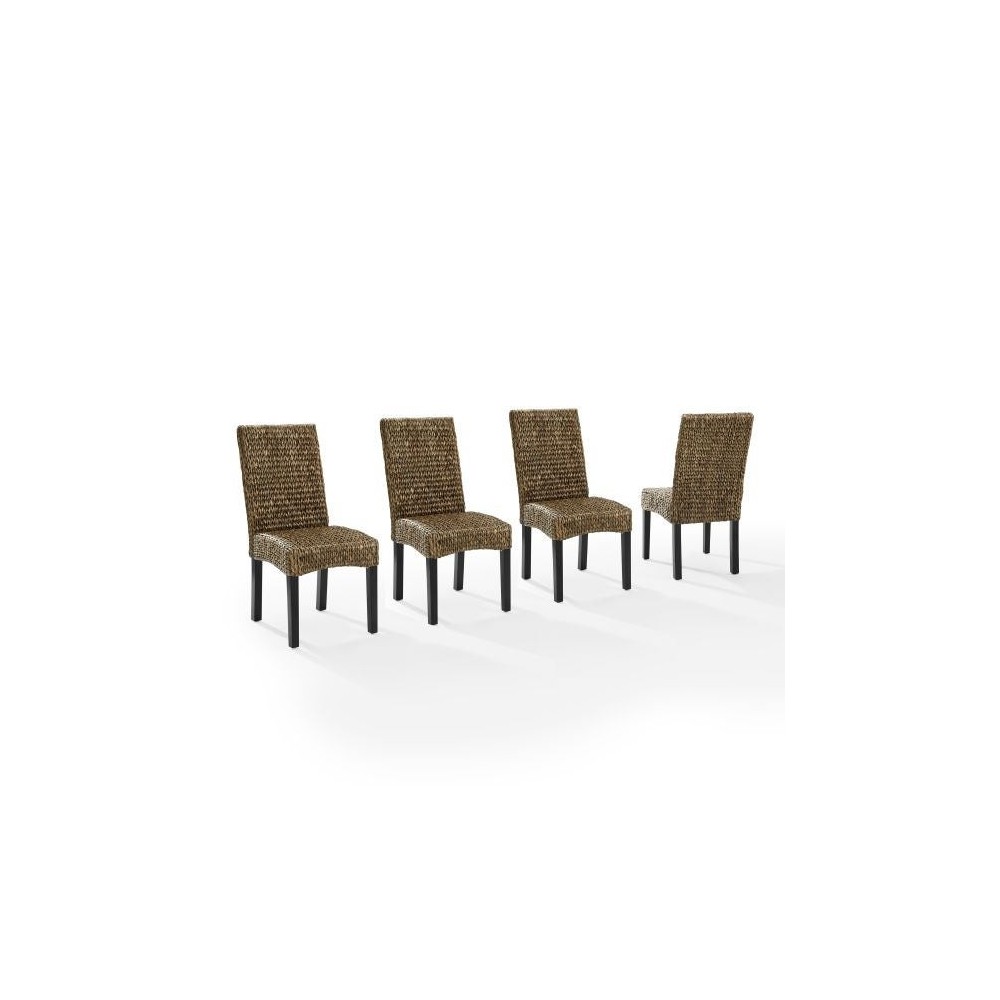 Edgewater 4Pc Dining Chair Set Seagrass/Darkbrown - 4 Chairs