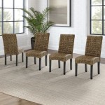 Edgewater 4Pc Dining Chair Set Seagrass/Darkbrown - 4 Chairs