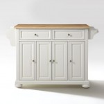 Alexandria Wood Top Full Size Kitchen Island/Cart White/Natural