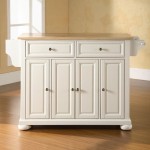 Alexandria Wood Top Full Size Kitchen Island/Cart White/Natural