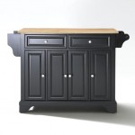 Lafayette Wood Top Full Size Kitchen Island/Cart Black/Natural