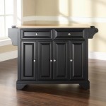 Lafayette Wood Top Full Size Kitchen Island/Cart Black/Natural