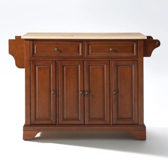 Lafayette Wood Top Full Size Kitchen Island/Cart Cherry/Natural