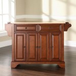 Lafayette Wood Top Full Size Kitchen Island/Cart Cherry/Natural