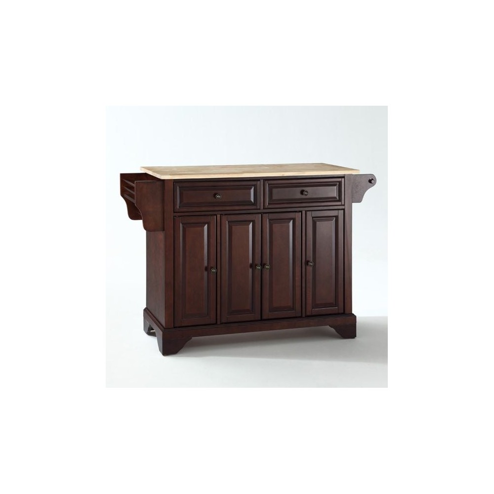 Lafayette Wood Top Full Size Kitchen Island/Cart Mahogany/Natural