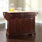 Lafayette Wood Top Full Size Kitchen Island/Cart Mahogany/Natural