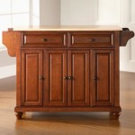 Cambridge Wood Top Full Size Kitchen Island/Cart Cherry/Natural