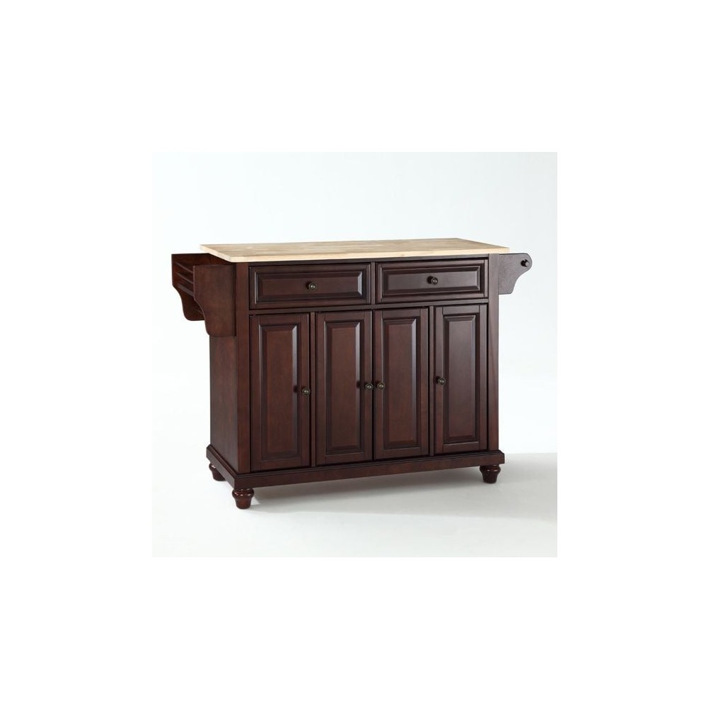 Cambridge Wood Top Full Size Kitchen Island/Cart Mahogany/Natural