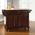 Cambridge Wood Top Full Size Kitchen Island/Cart Mahogany/Natural