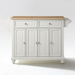 Cambridge Wood Top Full Size Kitchen Island/Cart White/Natural