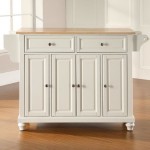 Cambridge Wood Top Full Size Kitchen Island/Cart White/Natural