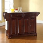 Alexandria Stainless Steel Top Full Size Kitchen Island/Cart Mahogany