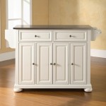 Alexandria Stainless Steel Top Full Size Kitchen Island/Cart White