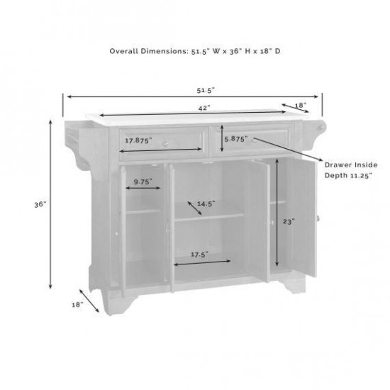 Lafayette Stainless Steel Top Full Size Kitchen Island/Cart Cherry