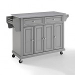 Full Size Stainless Steel Top Kitchen Cart Gray/Stainless Steel