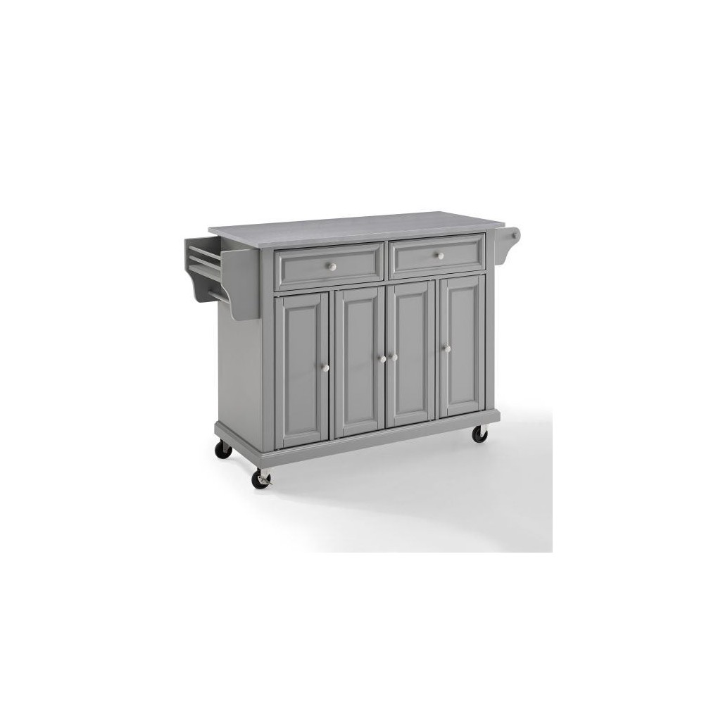 Full Size Stainless Steel Top Kitchen Cart Gray/Stainless Steel