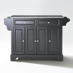 Lafayette Granite Top Full Size Kitchen Island/Cart Black/Gray