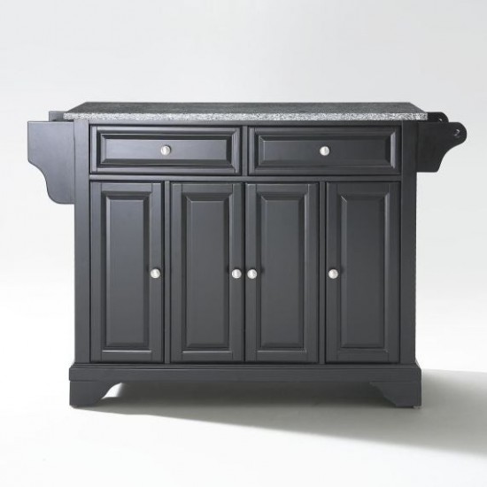 Lafayette Granite Top Full Size Kitchen Island/Cart Black/Gray