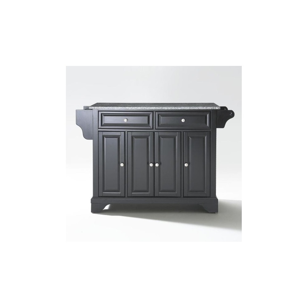 Lafayette Granite Top Full Size Kitchen Island/Cart Black/Gray