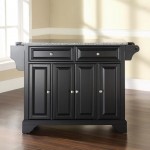 Lafayette Granite Top Full Size Kitchen Island/Cart Black/Gray