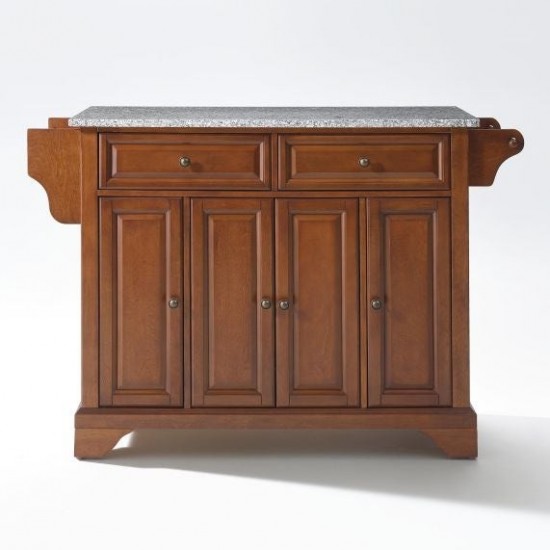 Lafayette Granite Top Full Size Kitchen Island/Cart Cherry/Gray